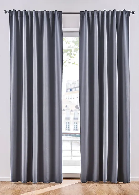Abdunkelnder Vorhang, auch in extra lang (1er Pack) in grau - bonprix