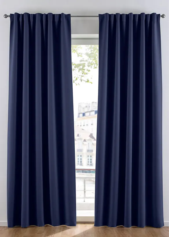 Abdunkelnder Vorhang, auch in extra lang (1er Pack) in blau - bonprix