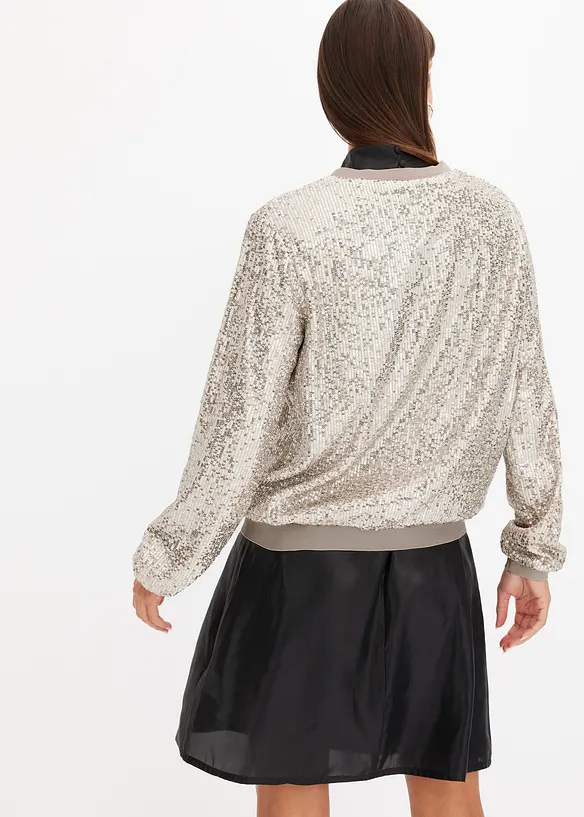 Pailletten-Blouson in beige von hinten (im Anschnitt) - bonprix Pailletten-Blouson in beige von hinten (im Anschnitt) - bonprix
