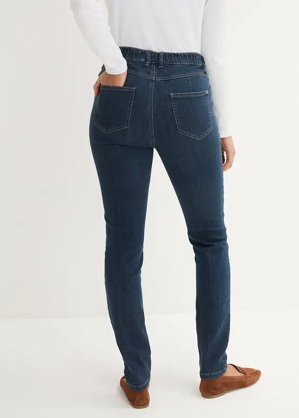 Jeggings High Waist, Bequembund in blau von hinten - bonprix Jeggings High Waist, Bequembund in blau von hinten - bonprix