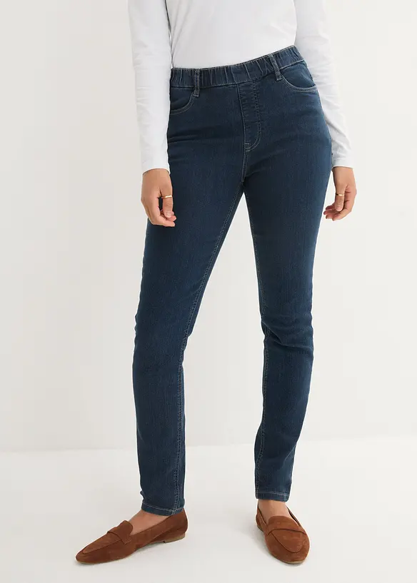 Jeggings High Waist, Bequembund in blau von vorne - bonprix Jeggings High Waist, Bequembund in blau von vorne - bonprix