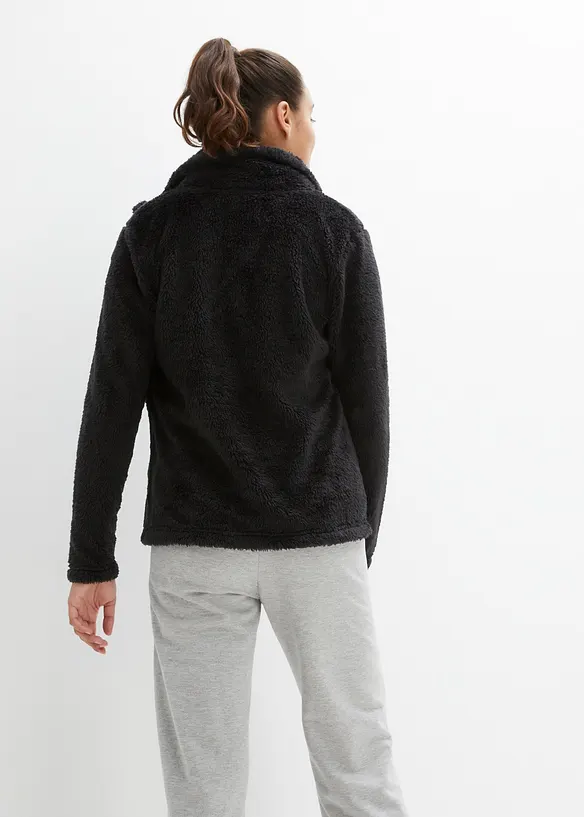 Teddy-Fleece-Jacke in schwarz von hinten (im Anschnitt) - bonprix Teddy-Fleece-Jacke in schwarz von hinten (im Anschnitt) - bonprix