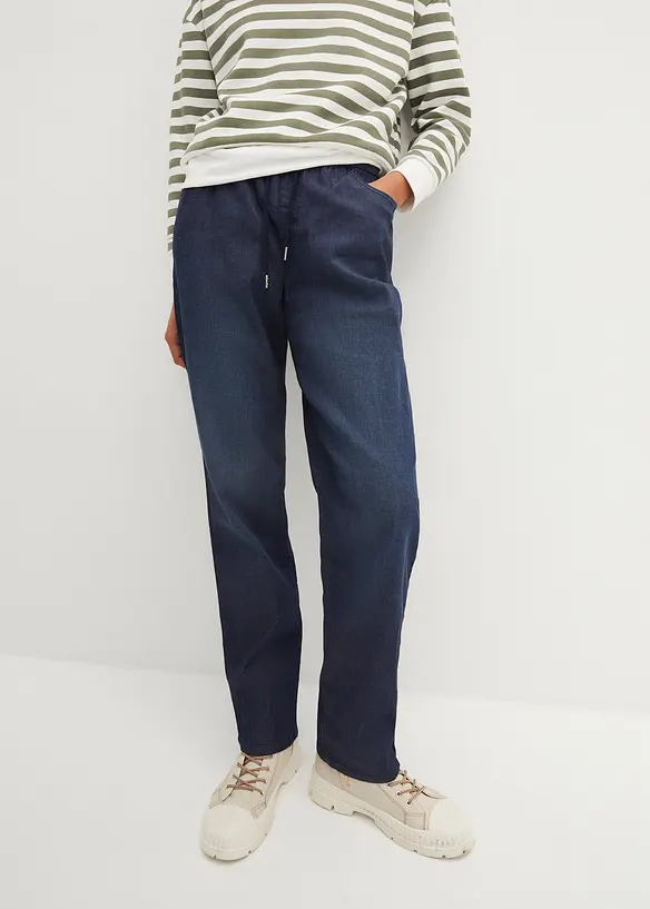 Straight Jeans High Waist, Bequembund (2er Pack) in blau von vorne - bonprix Straight Jeans High Waist, Bequembund (2er Pack) in blau von vorne - bonprix