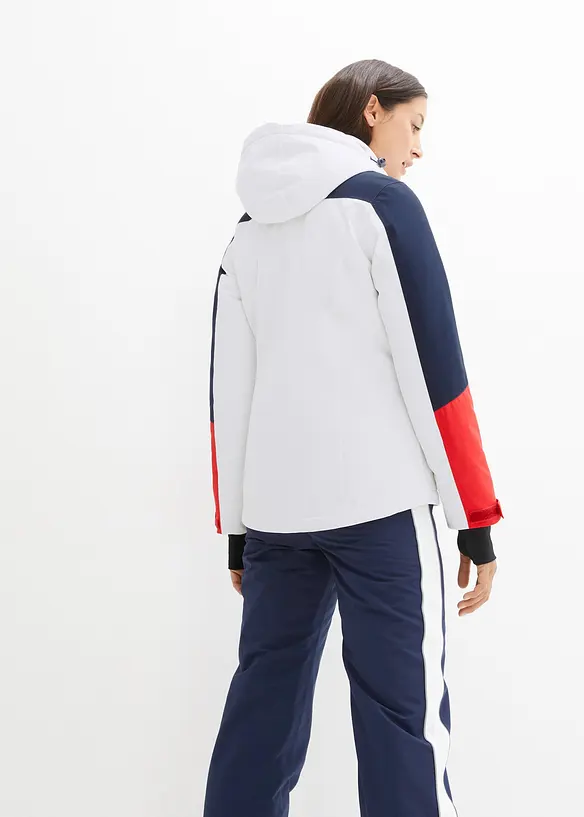 wasserdichte Ski Funktions-Jacke mit Belüftungsschlitzen in weiß von hinten (im Anschnitt) - bonprix
