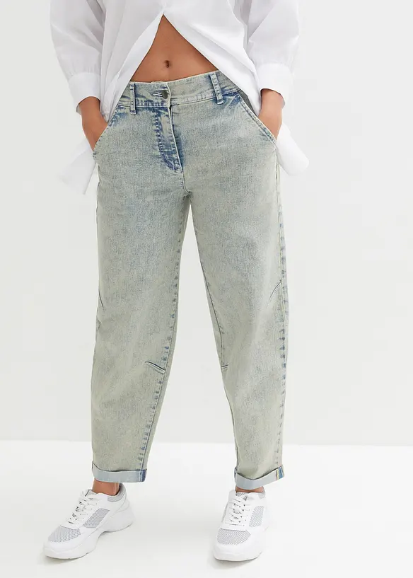 Boyfriend-Jeans mit Vintagewaschung in blau von vorne - bonprix Boyfriend-Jeans mit Vintagewaschung in blau von vorne - bonprix