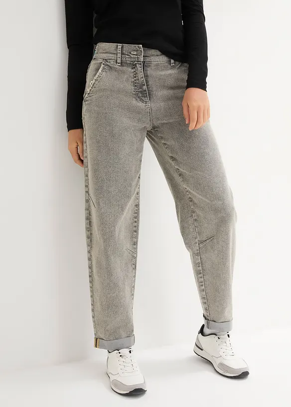 Boyfriend-Jeans mit Vintagewaschung in grau von vorne - bonprix Boyfriend-Jeans mit Vintagewaschung in grau von vorne - bonprix