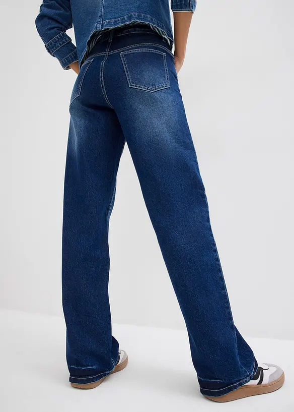 Loose-Straight-Jeans in blau von hinten - bonprix