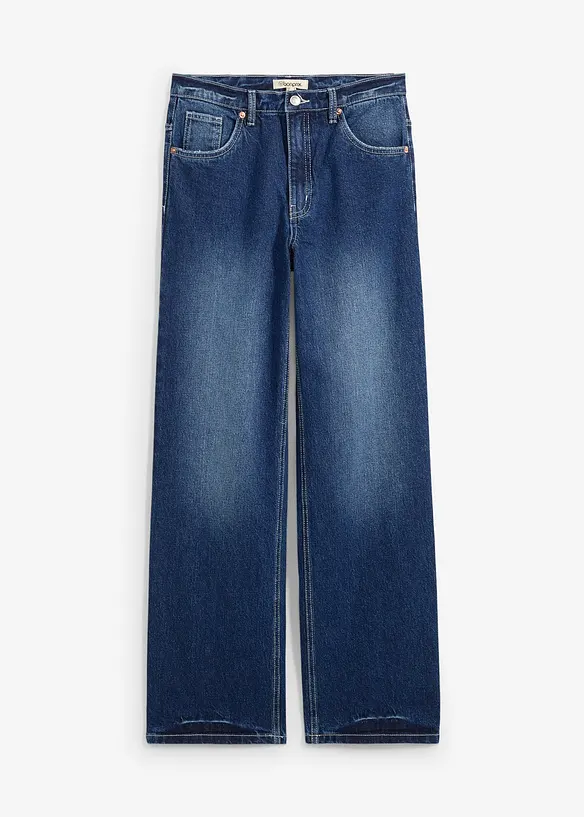 Loose-Straight-Jeans in blau von vorne - bonprix