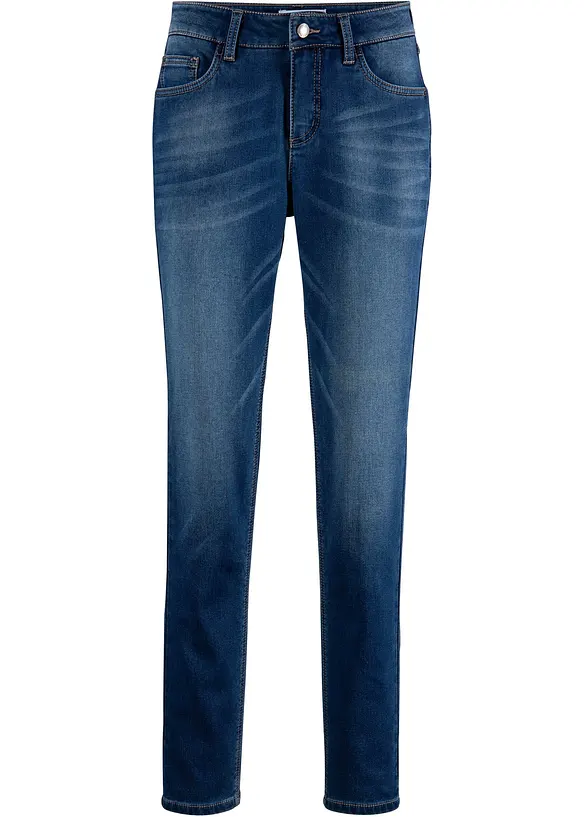 Leichte Boyfriend-Jeans mit weicher Innenseite in blau von vorne - bonprix Leichte Boyfriend-Jeans mit weicher Innenseite in blau von vorne - bonprix