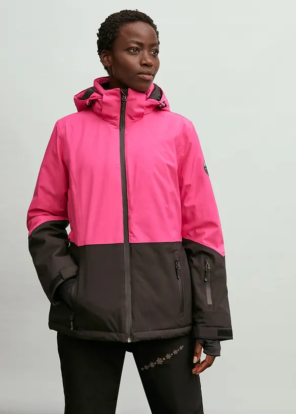 wasserdichte Ski Funktions-Jacke in pink von vorne (im Anschnitt) - bonprix