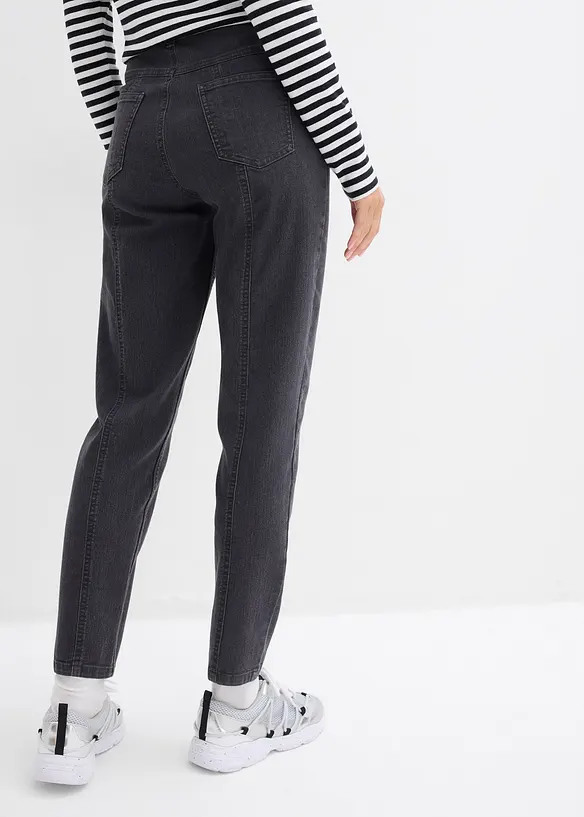 Mom-Jeans High Waist, Stretch in grau von hinten - bonprix Mom-Jeans High Waist, Stretch in grau von hinten - bonprix