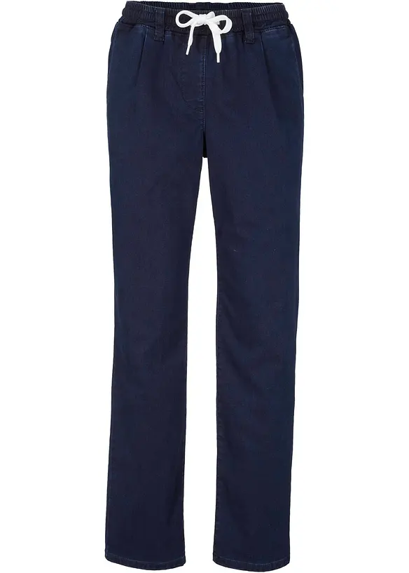 Mom-Jeans Mid Waist, Thermo mit Bequembund in blau von vorne - bonprix Mom-Jeans Mid Waist, Thermo mit Bequembund in blau von vorne - bonprix