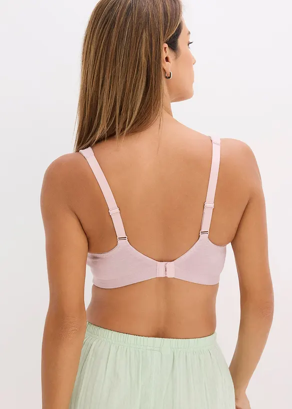 BH ohne Bügel mit Bio-Baumwolle (2er Pack) in lila von hinten (im Anschnitt) - bonprix