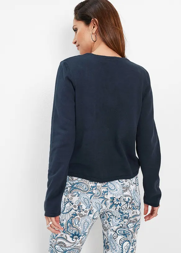Feinstrickjacke in blau von hinten (im Anschnitt) - bonprix Feinstrickjacke in blau von hinten (im Anschnitt) - bonprix
