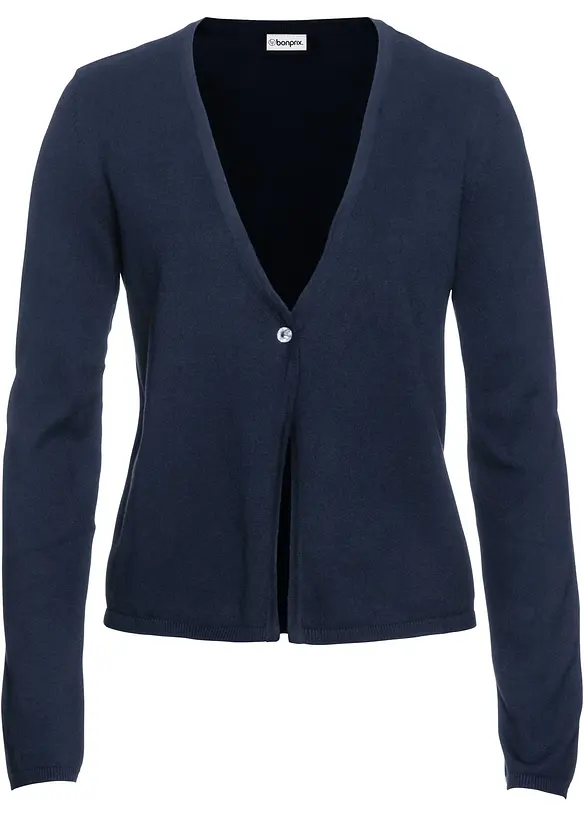 Feinstrickjacke in blau von vorne - bonprix Feinstrickjacke in blau von vorne - bonprix
