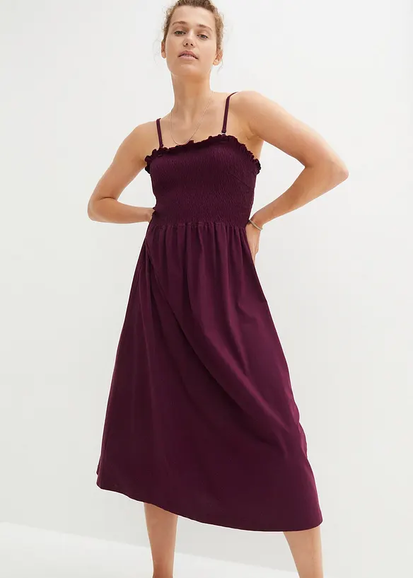 Jerseykleid aus reiner Bio-Baumwolle in lila von vorne (Totalaufnahme) - bonprix Jerseykleid aus reiner Bio-Baumwolle in lila von vorne (Totalaufnahme) - bonprix