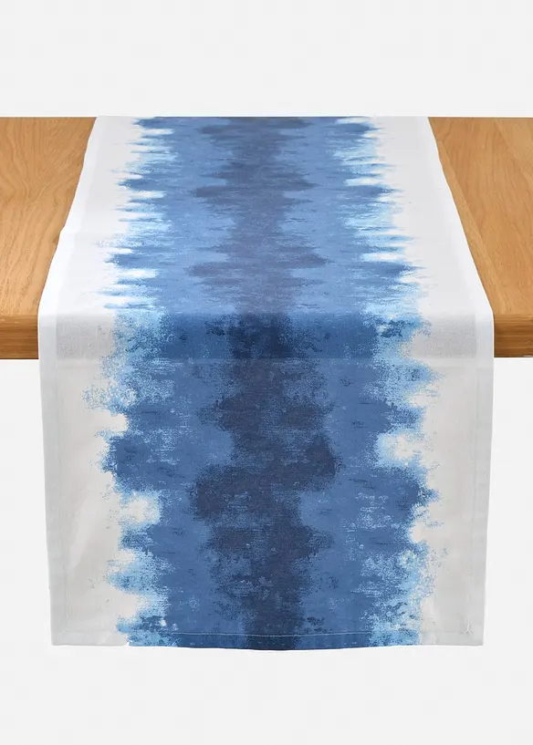 Tischläufer aus Bio-Baumwolle in blau von vorne - bonprix