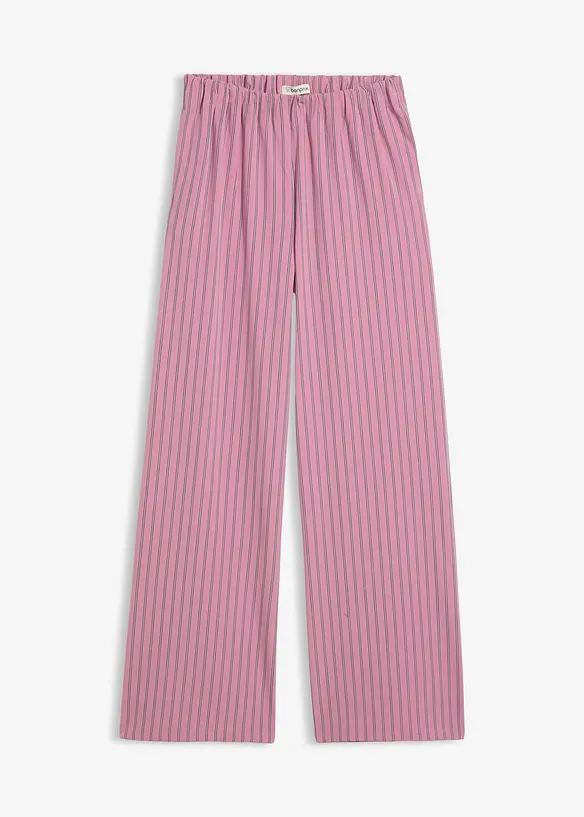 Schlupfhose aus fließender Qualität in rosa von vorne - bonprix