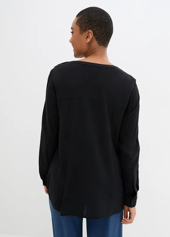 Tunikabluse aus softer Viskose in schwarz von hinten (im Anschnitt) - bonprix Tunikabluse aus softer Viskose in schwarz von hinten (im Anschnitt) - bonprix