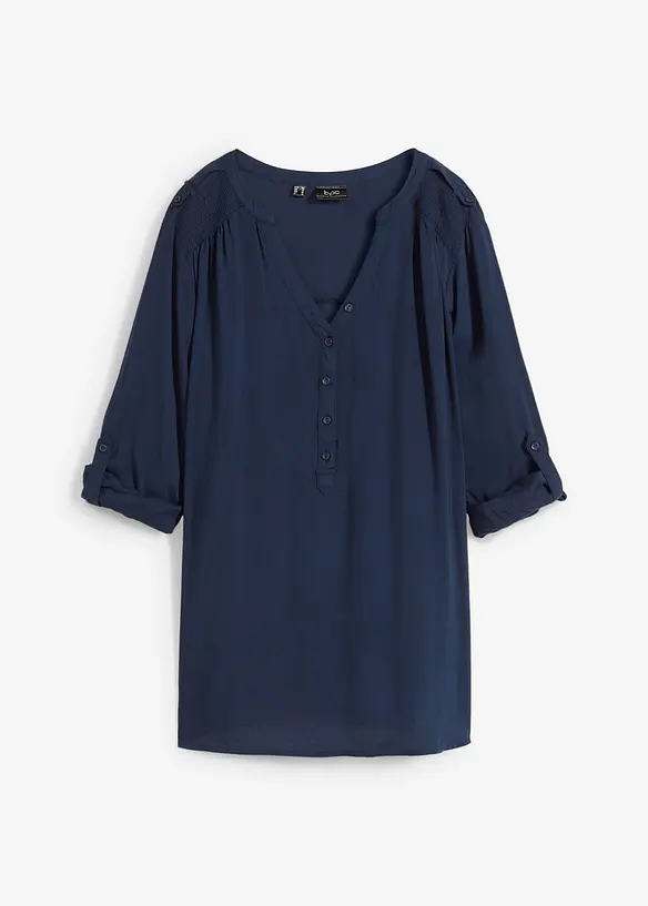 Tunikabluse aus softer Viskose in blau von vorne - bonprix Tunikabluse aus softer Viskose in blau von vorne - bonprix