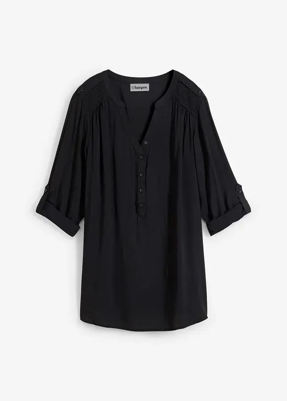Tunikabluse aus softer Viskose in schwarz von vorne - bonprix Tunikabluse aus softer Viskose in schwarz von vorne - bonprix