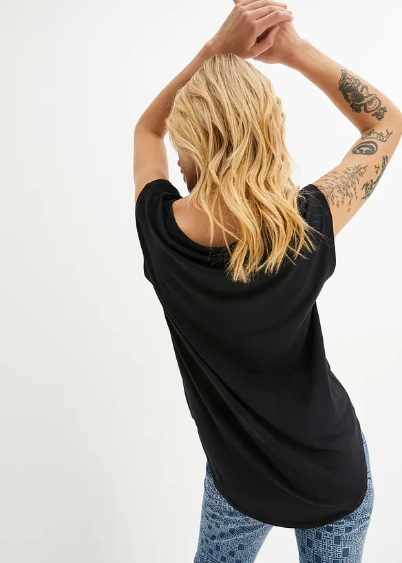 Shirt aus softem Viskose-Mix in schwarz von hinten (im Anschnitt) - bonprix Shirt aus softem Viskose-Mix in schwarz von hinten (im Anschnitt) - bonprix