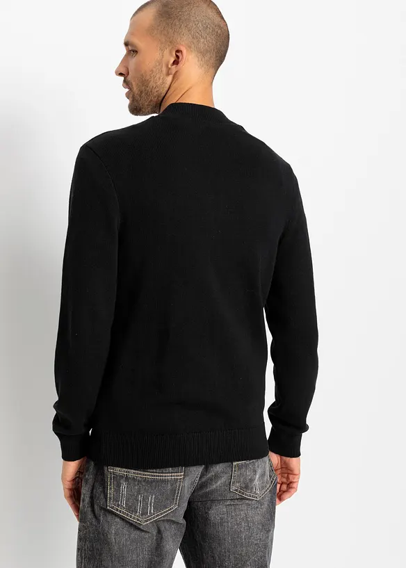 Strickjacke in Regular Fit in schwarz von hinten (im Anschnitt) - bonprix