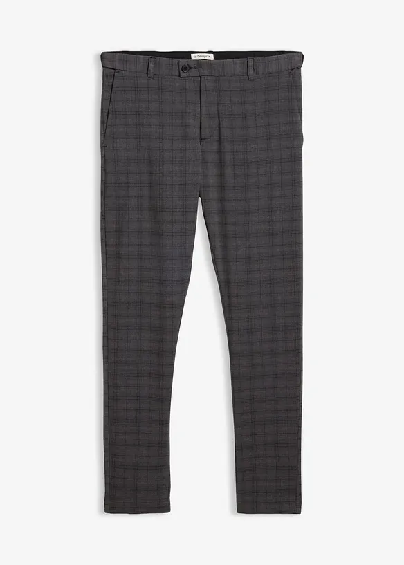 Stretch-Anzughose mit Dehnbund in Regular Fit in grau von vorne - bonprix