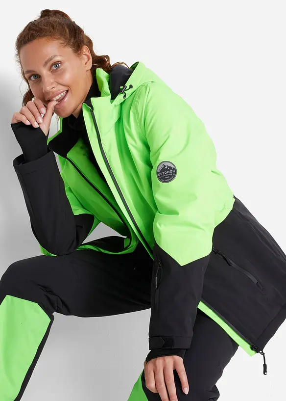 wasserdichte Ski Funktions-Jacke in grün von vorne (im Anschnitt) - bonprix