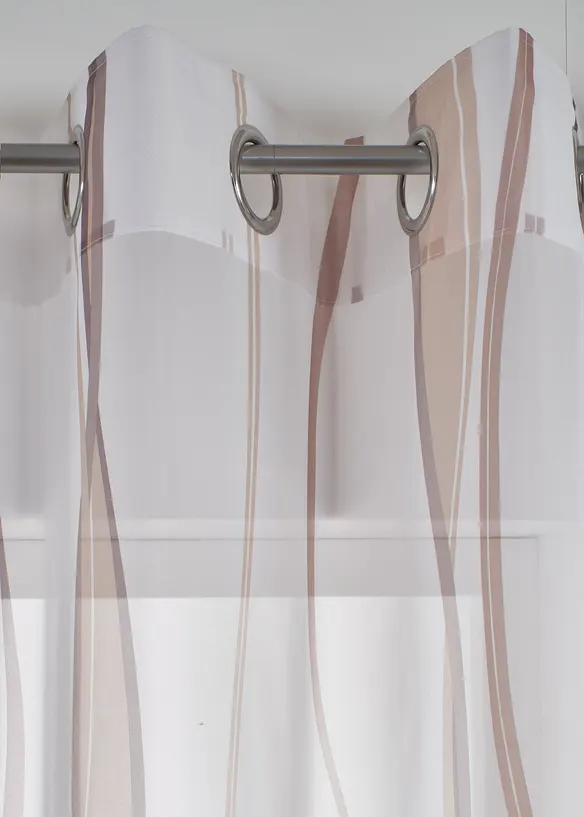 Transparente Gardine aus feinem Voile (1er Pack) in braun - bonprix