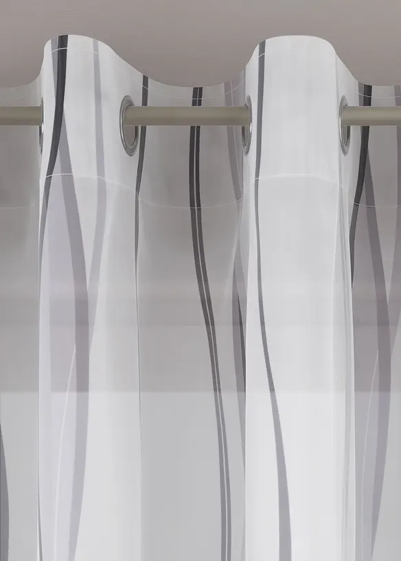 Transparente Gardine aus feinem Voile (1er Pack) in silber - bonprix