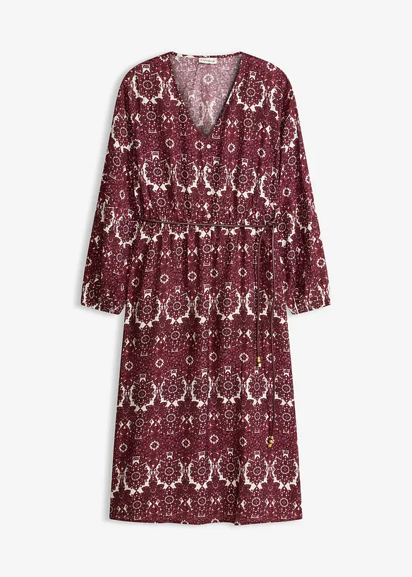 Midikleid aus softem Viskose-Mix in rot von vorne - bonprix
