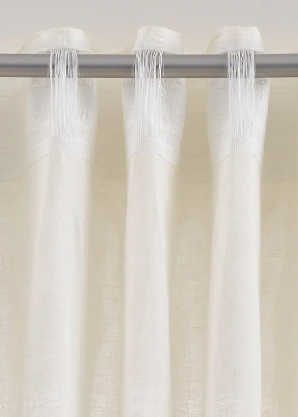 Leinen Baumwoll Vorhang (1er Pack) in beige - bonprix