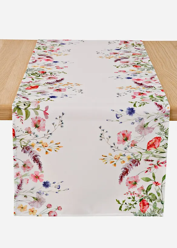 Tischläufer mit Blumen Druck in bunt von vorne - bonprix