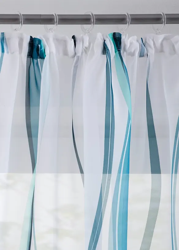Transparente Gardine aus feinem Voile (1er Pack) in petrol - bonprix