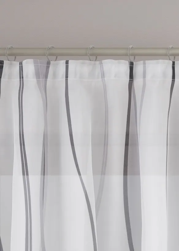 Transparente Gardine aus feinem Voile (1er Pack) in silber - bonprix
