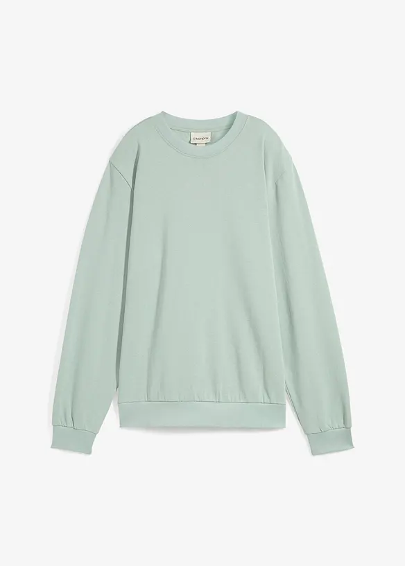 Sweatshirt aus weichem Baumwoll-Mix in grau von vorne - bonprix
