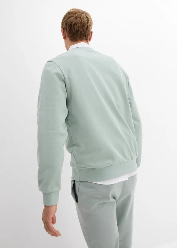 Sweatshirt aus weichem Baumwoll-Mix in grau von hinten (im Anschnitt) - bonprix