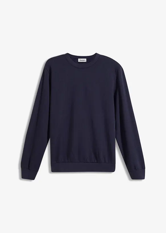 Sweatshirt in Regular-Fit in blau von vorne - bonprix
