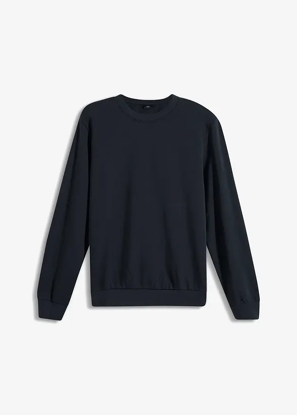 Sweatshirt in Regular-Fit in schwarz von vorne - bonprix