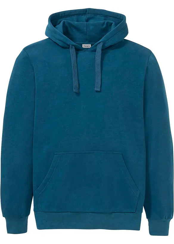 Hoodie in Regular Fit in petrol von vorne - bonprix