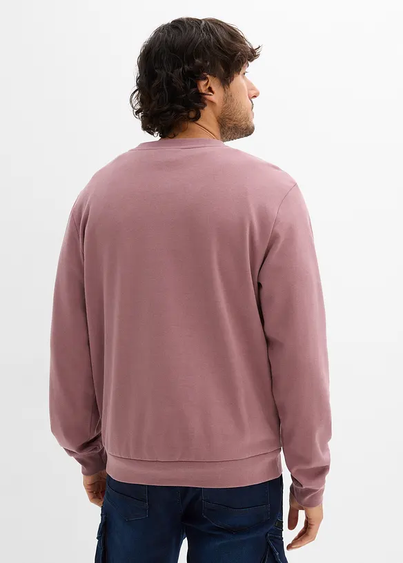 Sweatshirt aus weichem Baumwoll-Mix in lila von hinten (im Anschnitt) - bonprix