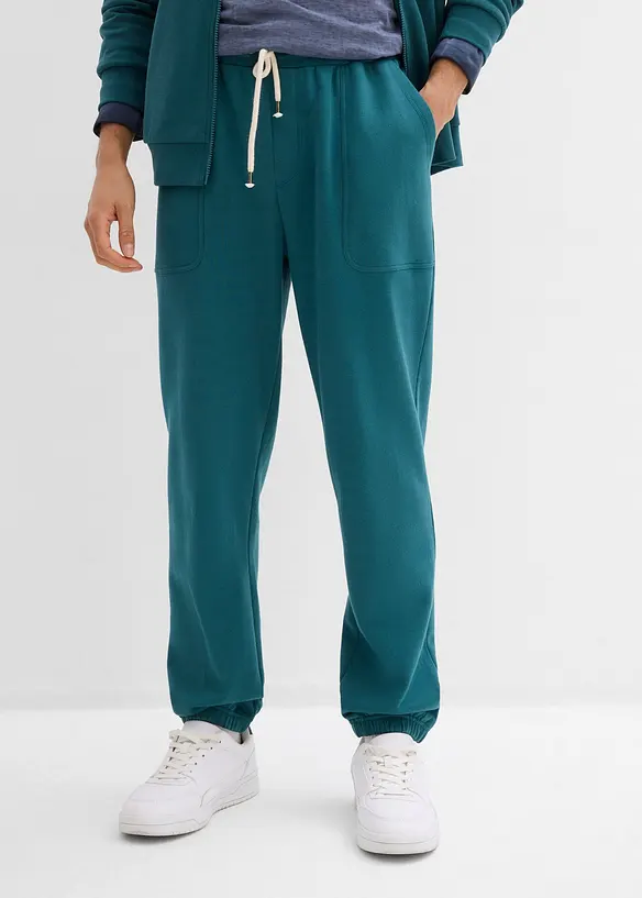 Regular Fit Jogginghose, Straight in petrol von vorne - bonprix