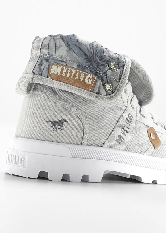 Mustang High-Top-Sneaker aus Baumwoll-Canvas in grau - Mustang