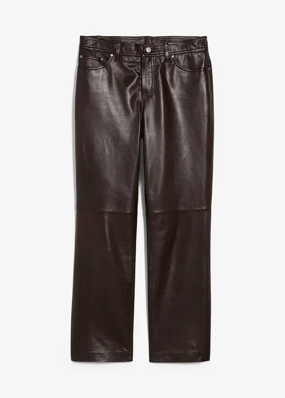 Lammnappa-Lederhose in braun von vorne - bonprix