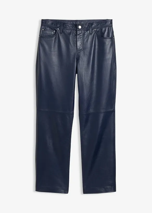 Lammnappa-Lederhose in blau von vorne - bonprix