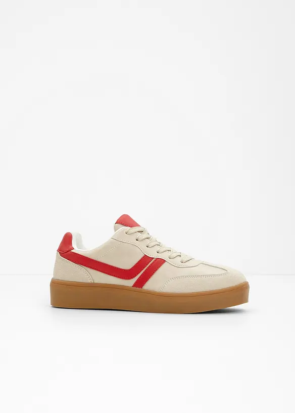 Plateau-Sneaker im Retrolook in beige - bonprix