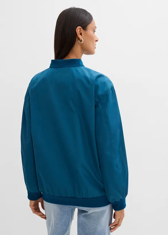 Weite Pilotenjacke mit Leofutter in petrol von hinten (im Anschnitt) - bonprix Weite Pilotenjacke mit Leofutter in petrol von hinten (im Anschnitt) - bonprix