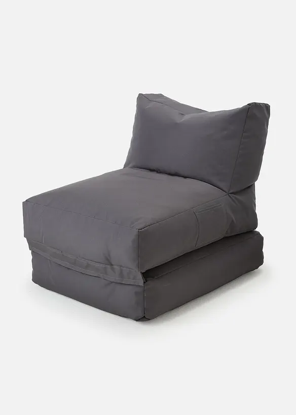 Sitzsack Gartenliege in grau von vorne - bonprix