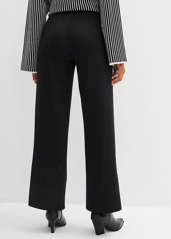 Bequeme Hose aus weichem Scuba in schwarz von hinten - bonprix Bequeme Hose aus weichem Scuba in schwarz von hinten - bonprix